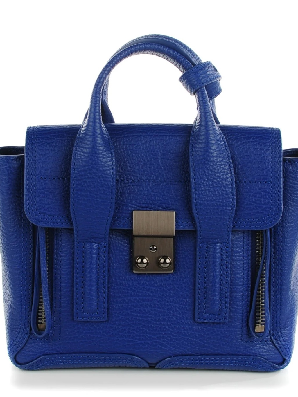 Cobalt Textured Leather Pashli Mini Satchel